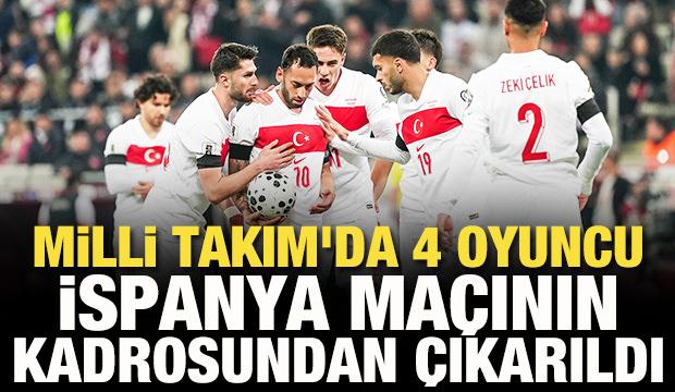 A Milli Takım'da 4 oyuncu İspanya maçının kadrosundan çıkarıldı