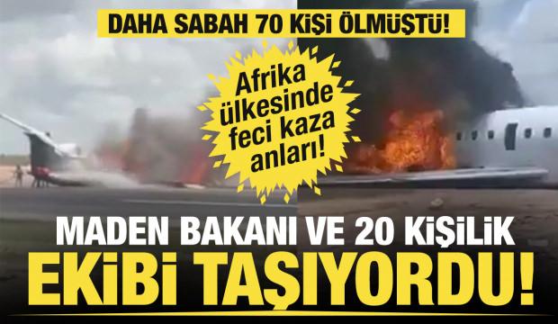 Afrika ülkesinde Bakan ve 20 kişilik ekibi taşıyan uçak pistten çıktı! 