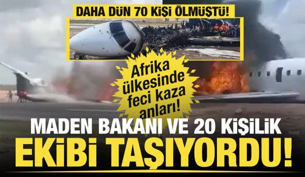 Afrika ülkesinde Bakan ve 20 kişilik ekibi taşıyan uçak pistten çıktı! 