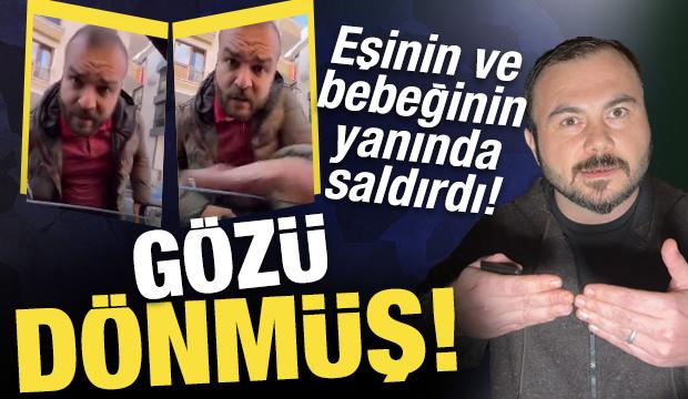 Avcılar'da ters yönden gelen sürücü, yanında eşi ve bebeği olan adama saldırdı