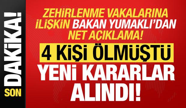 Bakan Yumaklı'dan zehirlenme vakalarına ilişkin açıklama: Sokak lezzetleri mercek altında!