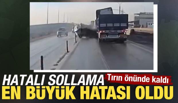 Hatalı sollama yaparken tırın altında kaldı: 6 yaralı
