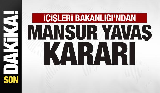Son dakika:  İçişleri Bakanlığı'ndan Mansur Yavaş kararı