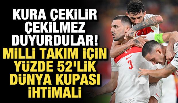 Kura çekilir çekilmez duyurdular! Milli Takım için yüzde 52'lik Dünya Kupası ihtimali