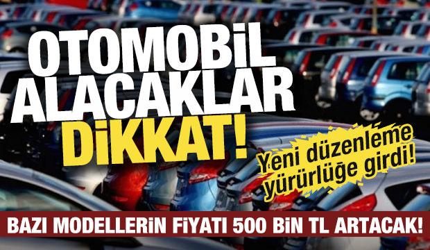 Otomobillere vergi düzenlemesi: Fiyatlar değişecek