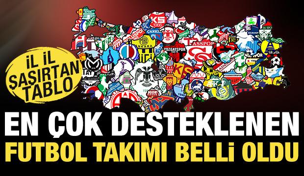 Türkiye'de en çok desteklenen futbol takımı! İşte il il şaşırtan tablo