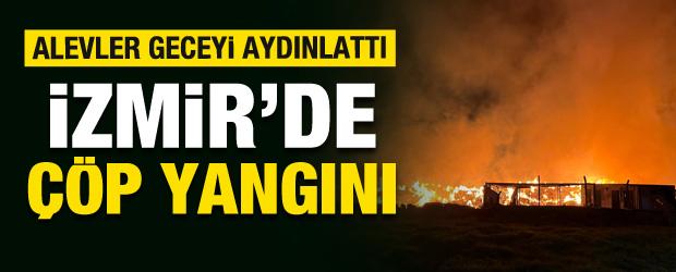 Çöp depolama alanında korkutan yangın: Alevler geceyi aydınlattı