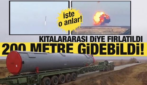 Kıtalararası diye fırlatıldı, 200 metre gidebildi!