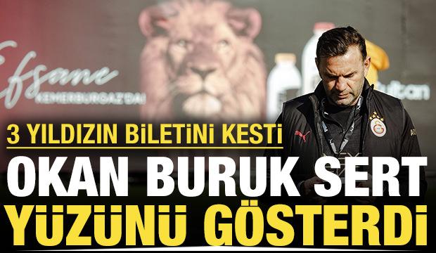 Okan Buruk sert yüzünü gösterdi: 3 futbolcunun biletini kesti