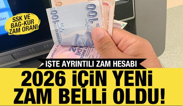 2026 SSK ve BAĞ-KUR emeklisi maaş zammı tek tek belli oldu