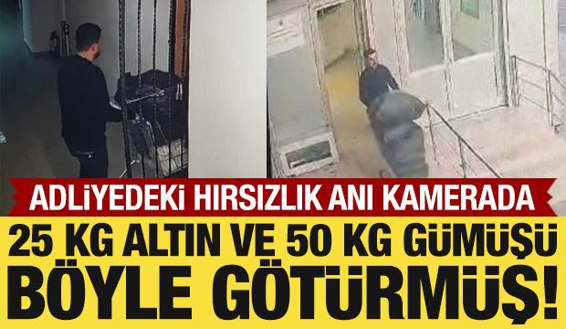 Büyükçekmece Adliyesi'ndeki hırsızlık görüntüleri ortaya çıktı