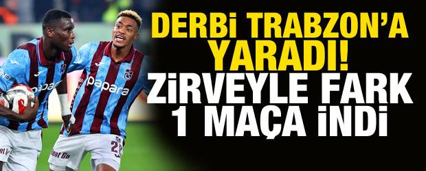 Derbi Trabzonspor'a yaradı! Zirveyle fark 1 maça düştü