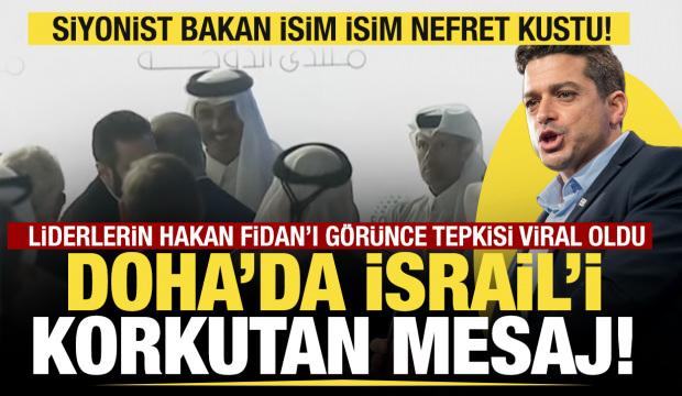 Doha'da İsrail'i korkutan mesaj! Liderlerin Hakan Fidan'I görünce tepkisi viral oldu