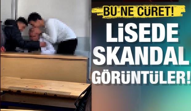 Lisede skandal görüntüler! Öğretmenleriyle alay edip video çektiler