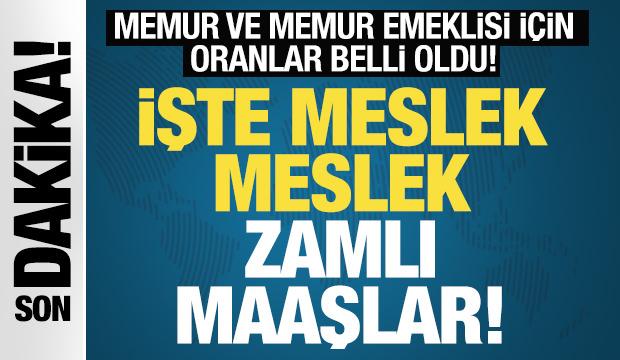 Memur ve memur emeklisi için oranlar belli oldu! İşte meslek meslek zamlı maaşlar