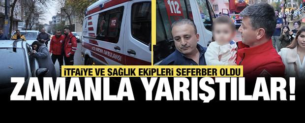 Otomobilde kilitli kalan bebek için zamanla yarıştılar