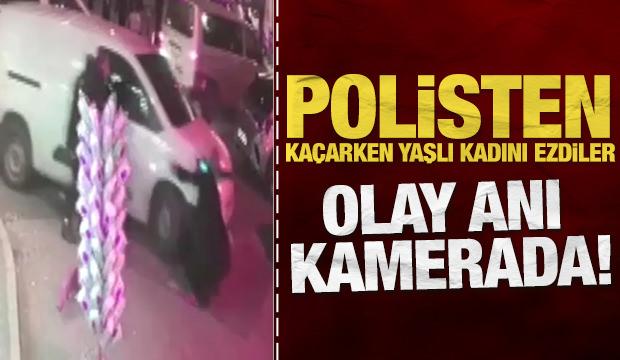 Polisten kaçarken yaşlı kadını ezdiler: Olay anı kamerada