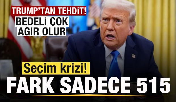 Seçim krizi! Fark 515 sayım durduruldu! Trump'tan tehdit: Bedeli çok ağır olur