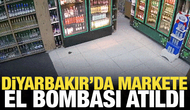 Diyarbakır'da markete el bombası atılma anı kamerada