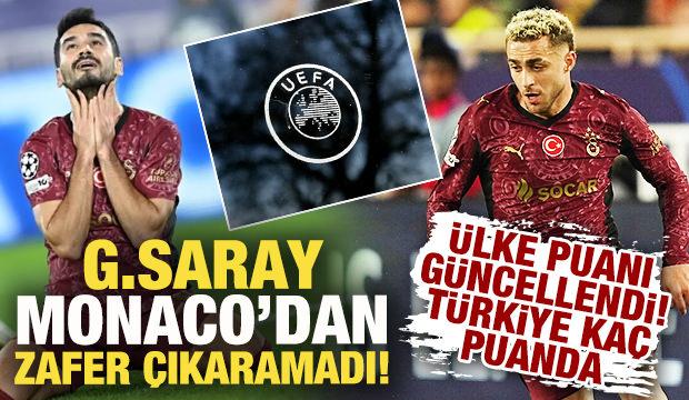Galatasaray, Monaco'dan zafer çıkaramadı! Ülke puanı güncellendi: Türkiye kaç puanda?