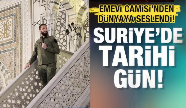 Suriye zaferinin 1.yılında Ahmet Şara sabah namazını kıldırdı, hutbede konuştu