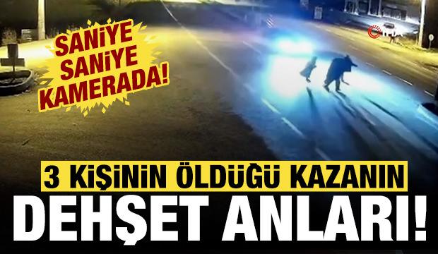 Uşak'ta feci kaza: Otomobilin çarptığı 3 kişi hayatını kaybetti