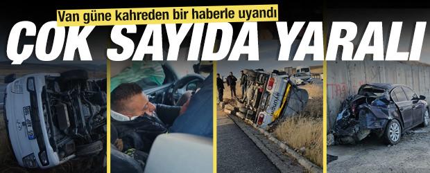 Van'da 6 araçlık zincirleme kaza: 5 yaralı
