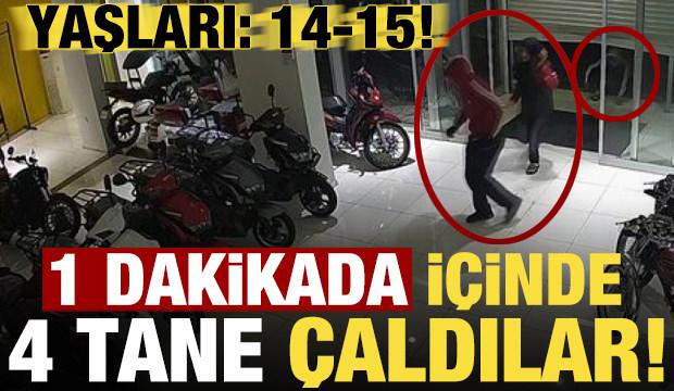 Yaşları: 14-15! Adana'da 1 dakikada 4 motosiklet çaldılar...