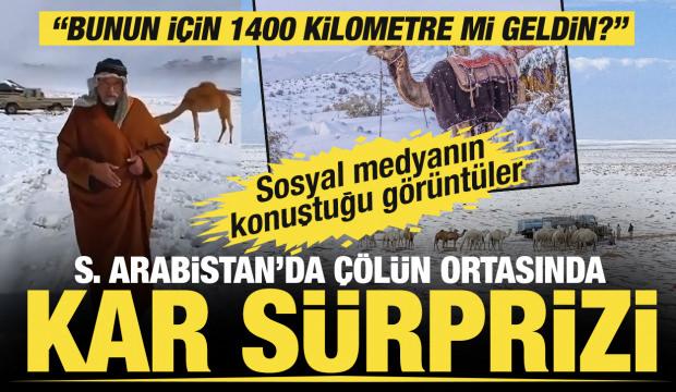 Beyaz rahmet Arabistan'a yağdı! İşte b&ouml;lge halkını şaşırtan kar yağışı