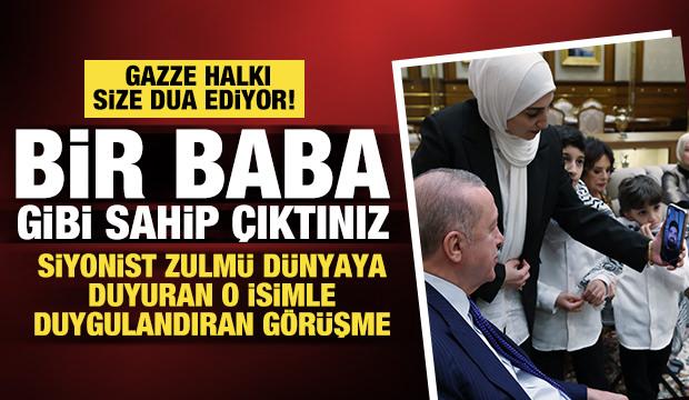Cumhurbaşkanı Erdoğan AA foto muhabiri Ali Jadallah ile g&ouml;r&uuml;şt&uuml;
