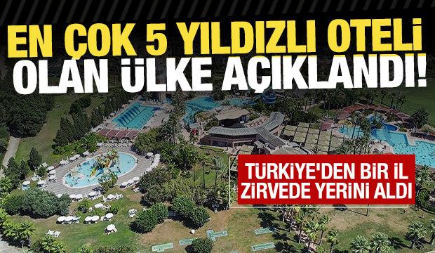 En &ccedil;ok 5 yıldızlı oteli olan &uuml;lke a&ccedil;ıklandı! T&uuml;rkiye'den bir il listeye yerini aldı