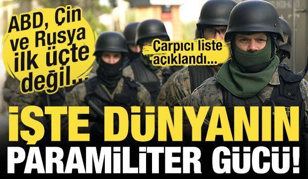 Ezber bozan liste! ABD, Çin, Rusya ilk 3'e giremedi! İşte dünyanın Paramiliter gücü!