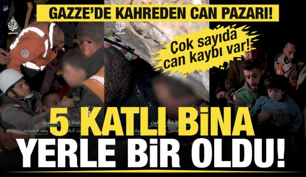 Gazze'de &ccedil;&ouml;ken 5 katlı binada can pazarı: &Ccedil;ok sayıda can kaybı var!