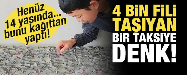 Kağıttan yaptı! '4 bin fil taşıyan bir taksiye' denk!