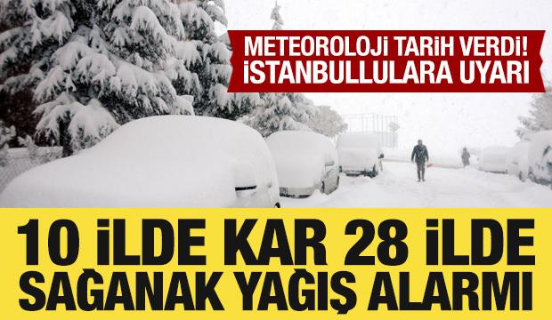 Meteorolojiden kuvvetli yağış uyarısı: 10 ilde kar, 28 ilde sağanak alarmı