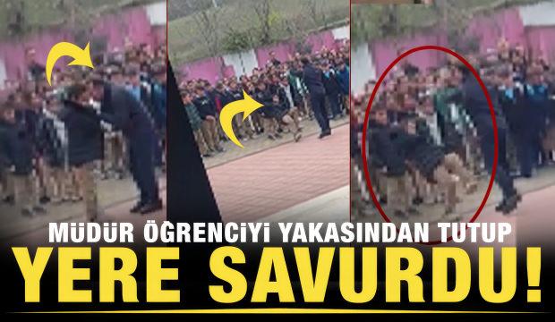 Okulda inanılmaz olay! Müdür öğrenciyi savurup yere attı