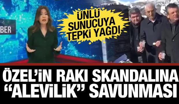 &Ouml;zg&uuml;r &Ouml;zel'in rakı skandalını Alevilik &uuml;zerinden savundu: &Uuml;nl&uuml; sunucuya tepki yağdı