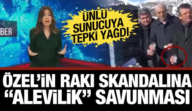 &Ouml;zg&uuml;r &Ouml;zel'in rakı skandalını Alevilik &uuml;zerinden savundu: &Uuml;nl&uuml; sunucuya tepki yağdı