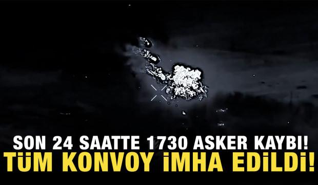 Rusya-Ukrayna savaşında &ccedil;atışmalar devam ediyor! T&uuml;m konvoyun imha edildiği anlar kayıtta