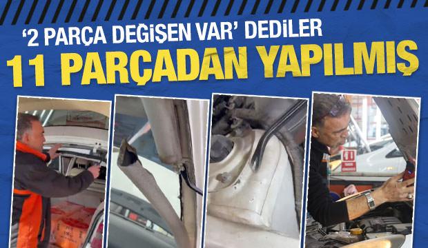 Tavanı, bagajı değişmiş, direkler kesik, hava yastıkları silikonlu: 11 par&ccedil;ayla toplanmış