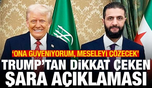 Trump'tan Şara a&ccedil;ıklaması: &Ccedil;ok &uuml;z&uuml;ld&uuml; ama meseleyi &ccedil;&ouml;zecek, ona g&uuml;veniyorum