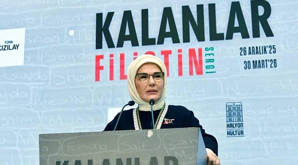 Emine Erdoğan, "Kalanlar" Filistin Sergisi'ne ilişkin videolu paylaşımda bulundu