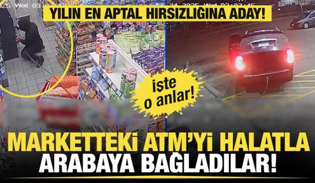 ABD'de ATM'yi &ccedil;almak isterken marketin &ouml;n cephesini aşağı indirdiler