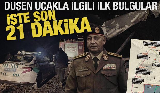 Ankara'da d&uuml;şen u&ccedil;akla ilgili ilk bulgular: Son 21 dakika ortaya &ccedil;ıktı