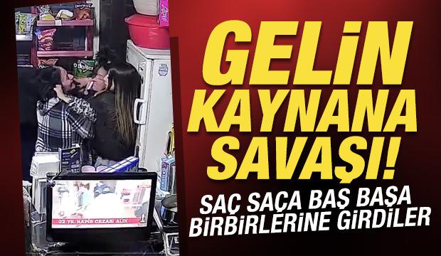 Ankara&rsquo;da markette gelin&ndash;kaynana kavgası: Sa&ccedil; sa&ccedil;a baş başa girdiler