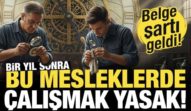 Bir yıl sonra bu mesleklerde &ccedil;alışmak yasak... 66 meslekte belge zorunluluğu! 