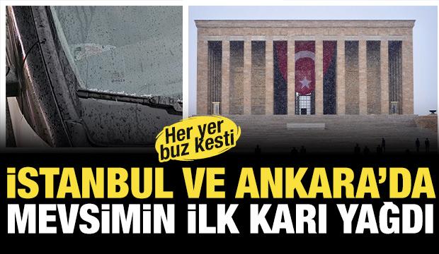 İstanbul donuyor! Sıcaklık bir anda d&uuml;şt&uuml;: Kar yağışı başladı....