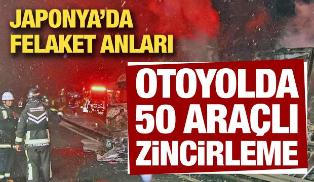 Japonya'da 50 ara&ccedil;lık zincirleme kaza