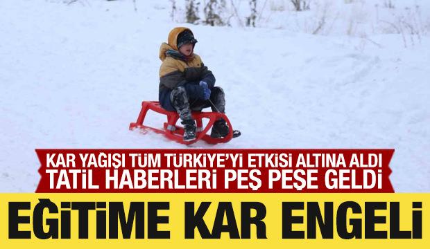 Kar yağışı T&uuml;rkiye'yi etkisi altına aldı: Tatil haberleri peş peşe geldi