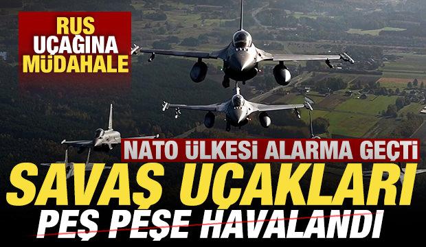 NATO &uuml;lkesi alarma ge&ccedil;ti! Savaş u&ccedil;akları peş peşe havalandı! Rus u&ccedil;ağına m&uuml;dahale
